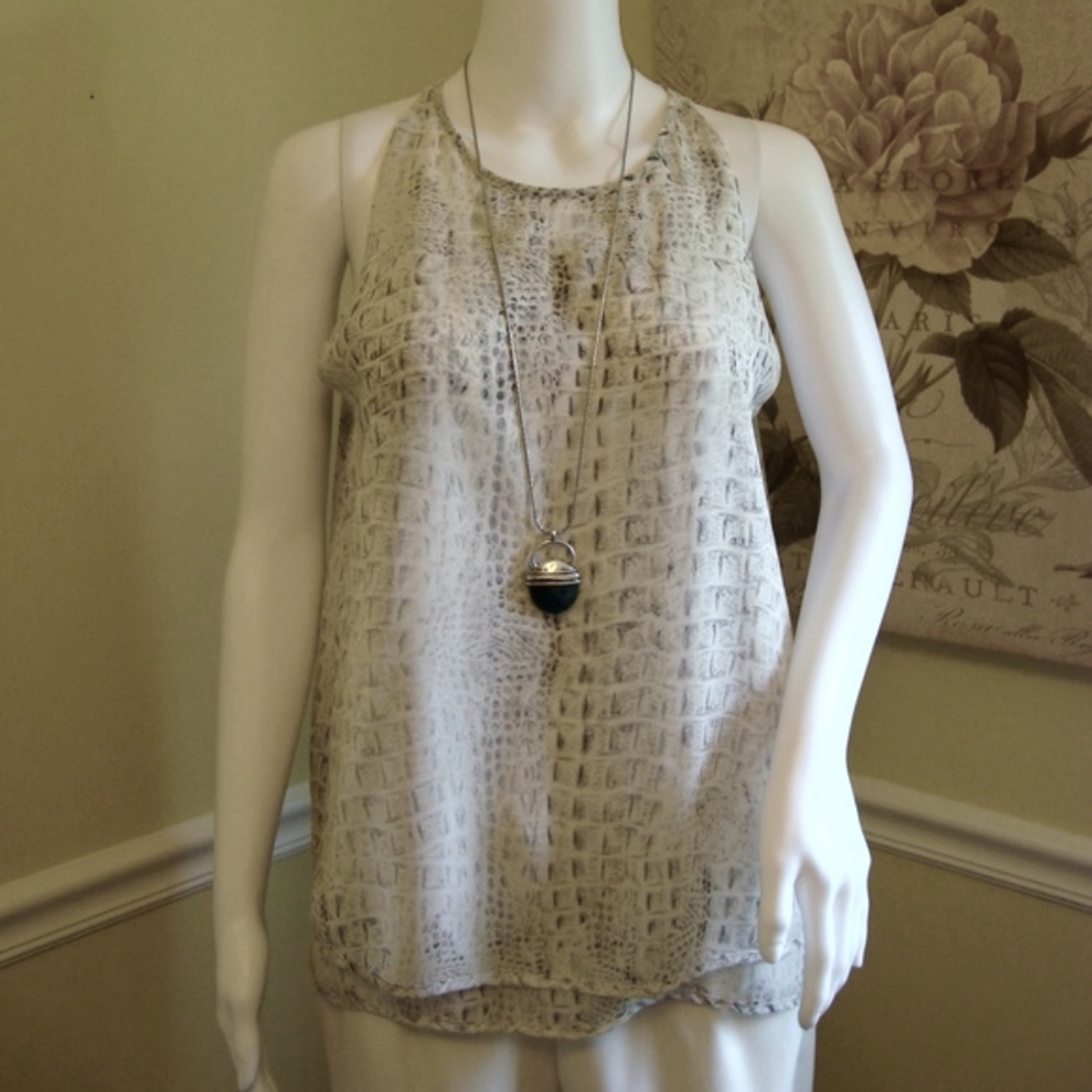 Violet & Claire Sleeveless Top in Snakeskin Print NWOT